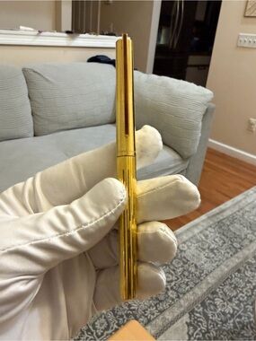 ST Dupont Vermeil Fountain Pen 925 Sterling Silver Yellow Gold 18K M Nib France